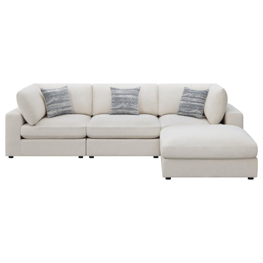 Juno 4 Piece Sectional, Cream