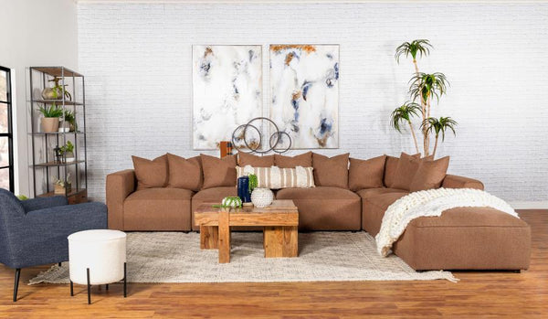 Jenna 6 Piece Sectional, Terracotta