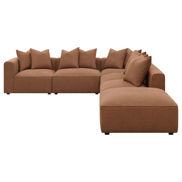 Jenna 6 Piece Sectional, Terracotta