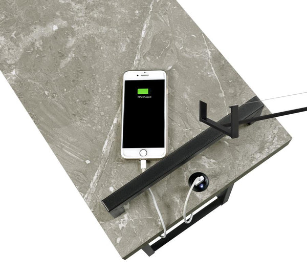 USB Charging Grey Faux Marble