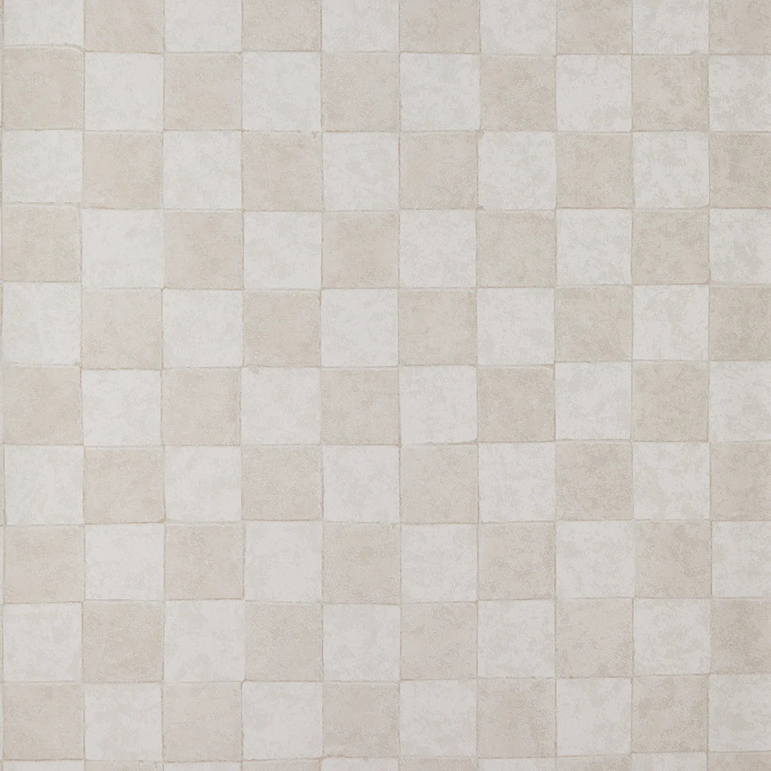 Cream Checks Tempaper