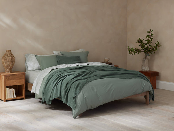 Sequoia Organic Cotton & Wool Throw, Green