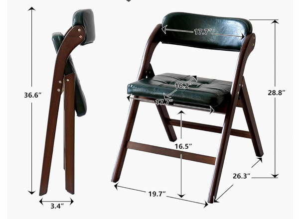 Folding dining chair set x2