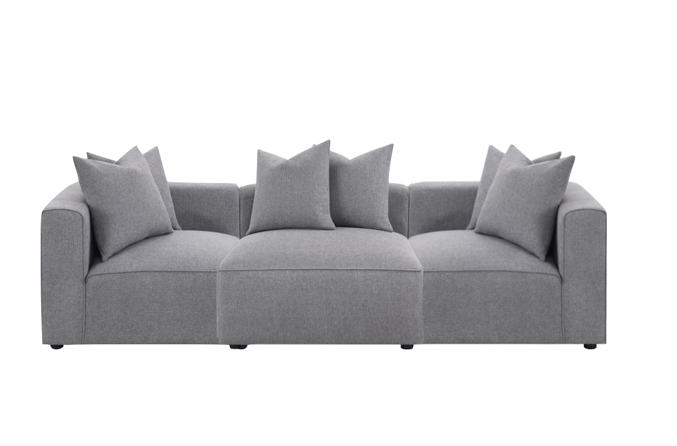 Jenna 3 Piece Sectional, Grey