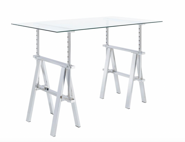 Glass Top Adjustable Standing Desk