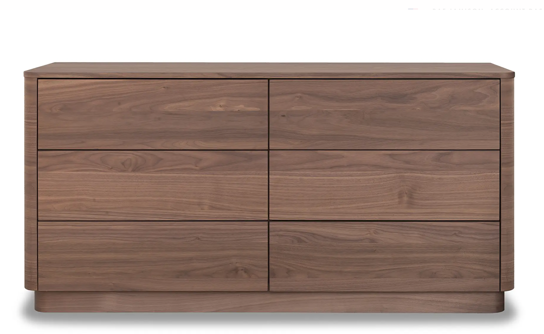 Walnut Rounded Dresser