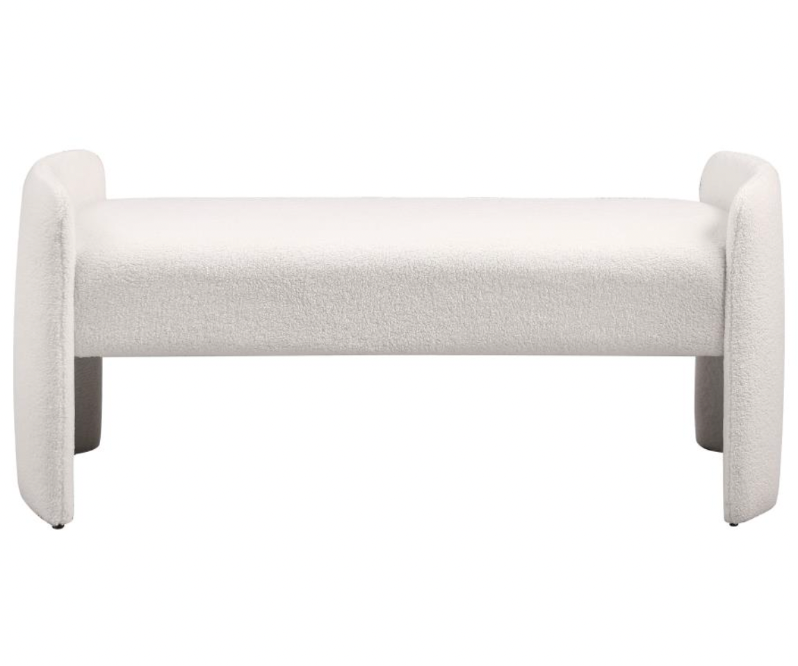 Ivory Boucle Bench