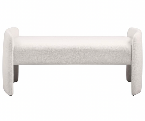 Ivory Boucle Bench