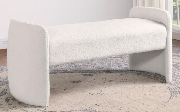 Ivory Boucle Bench