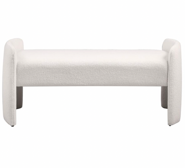 Ivory Boucle Bench
