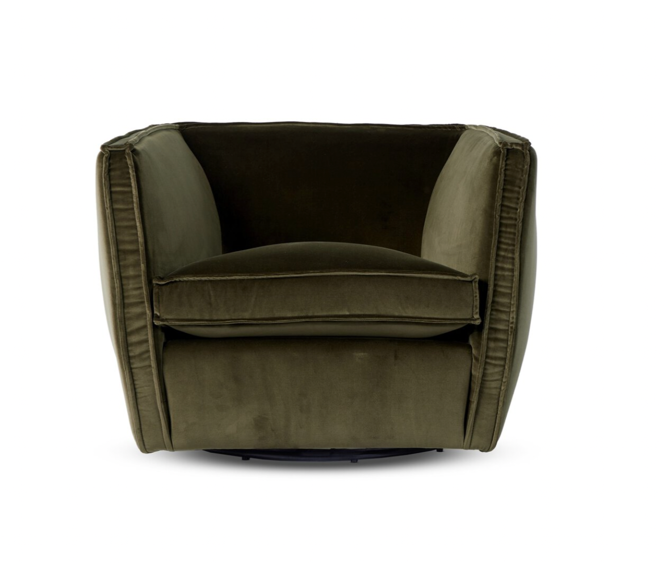 Olive Green Velvet Swivel Chair