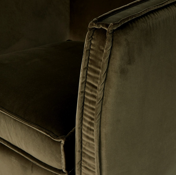 Olive Green Velvet Swivel Chair