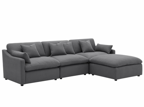 Harper 4 Piece Sofa, Grey