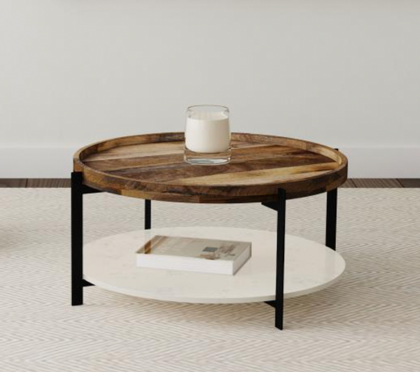 Adin Wood + Marble Coffee Table