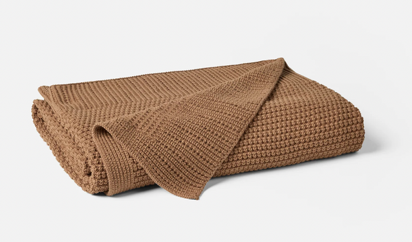 Almond Organic Knit Throw