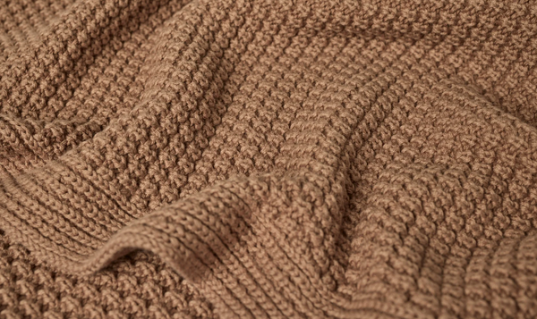 Almond Organic Knit Throw