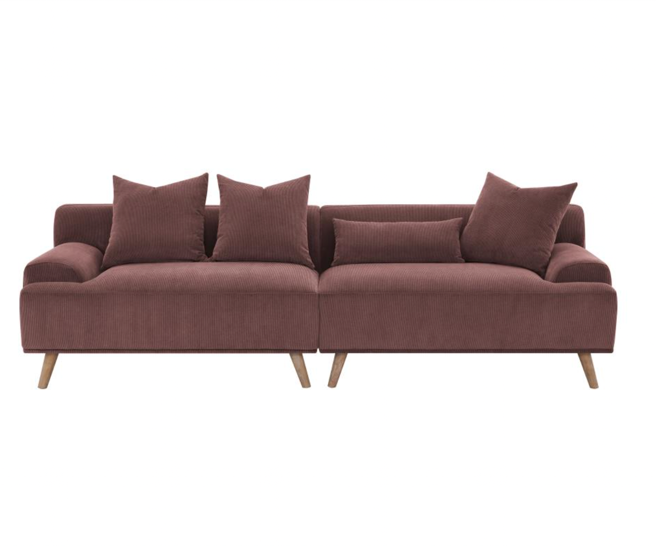 Elizabeth Corduroy Sofa, Wine Red