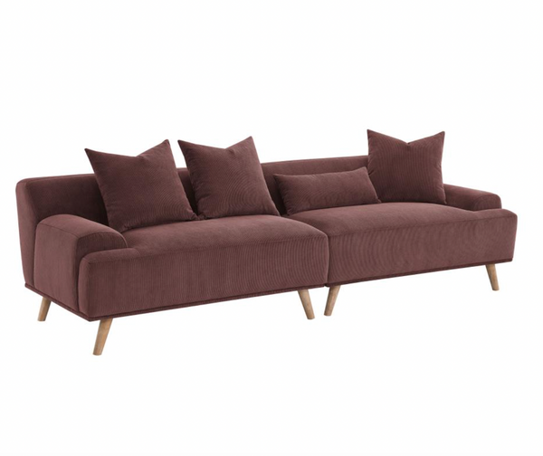 Elizabeth Corduroy Sofa, Wine Red