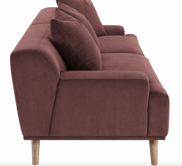 Elizabeth Corduroy Sofa, Wine Red