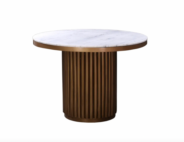 Fluted White Marble 47" Dining Table