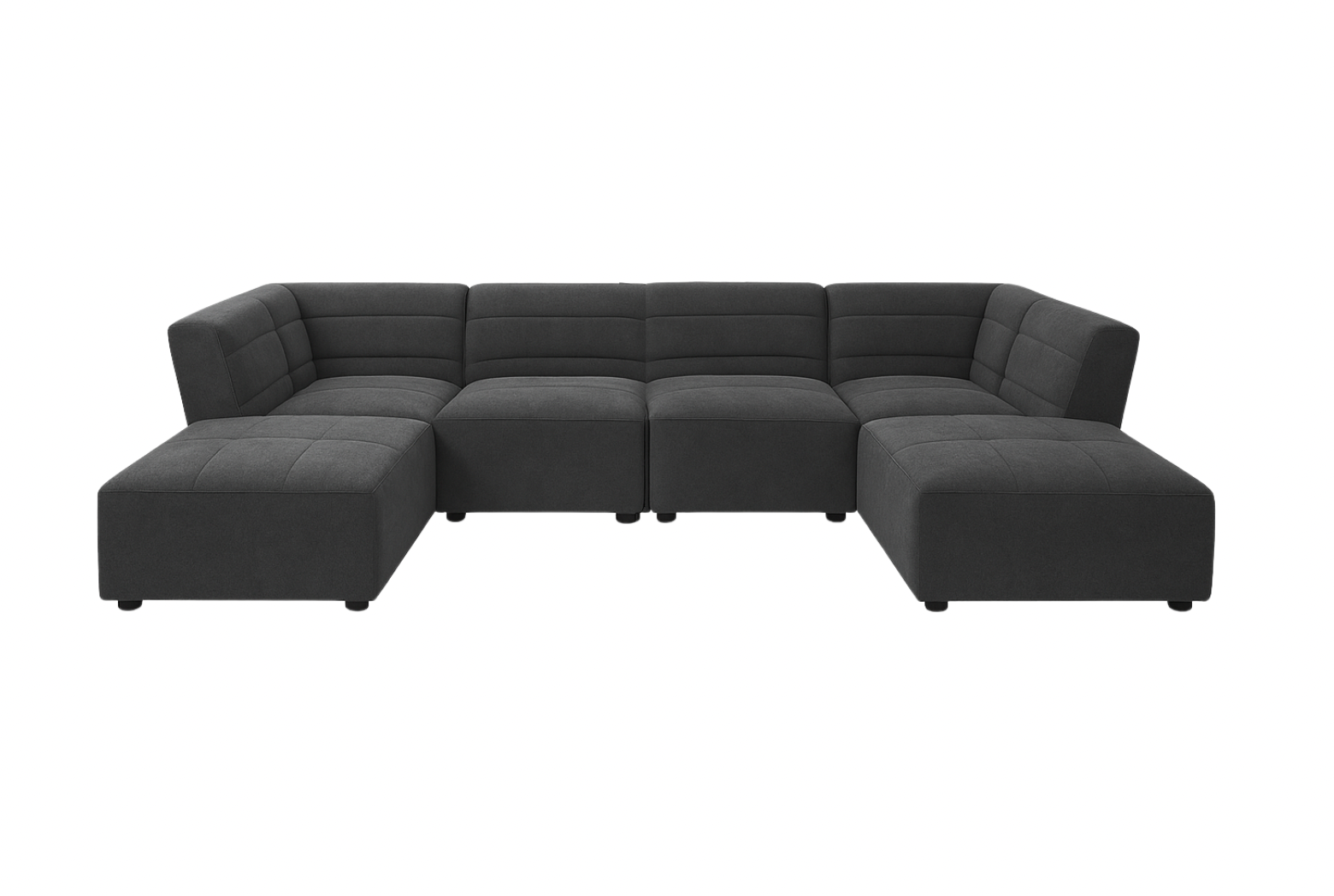 Koa Sectional, 6 piece, Charcoal