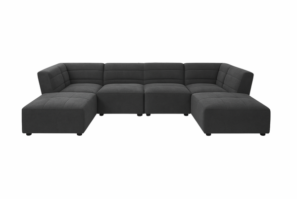 Koa Sectional, 6 piece, Charcoal