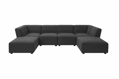 Koa Sectional, 6 piece, Charcoal