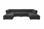 Koa Sectional, 6 piece, Charcoal