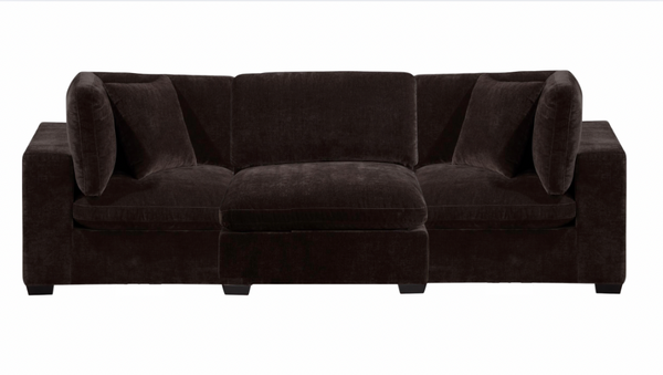 Deep Brown 3 Piece Sectional Sofa