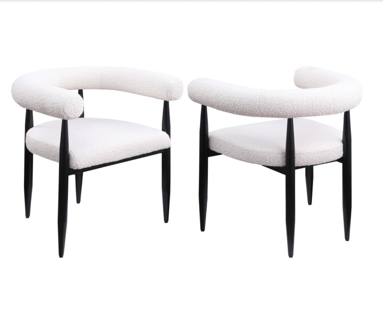 Benny Boucle Chair (Set of 2), White