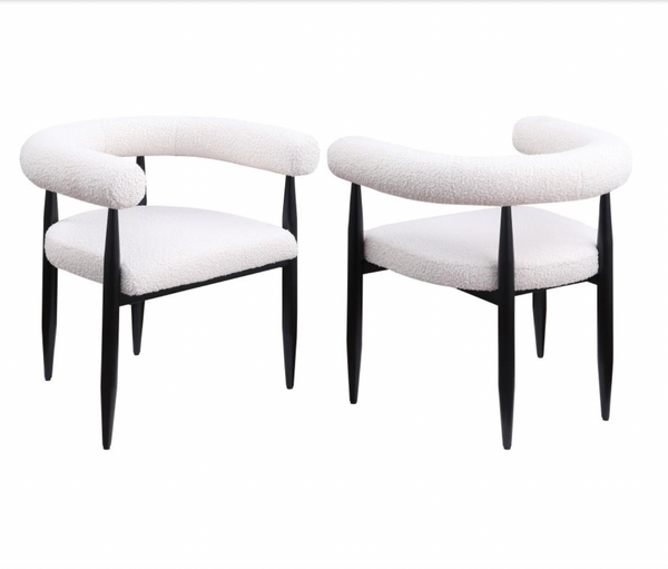 Benny Boucle Chair (Set of 2), White