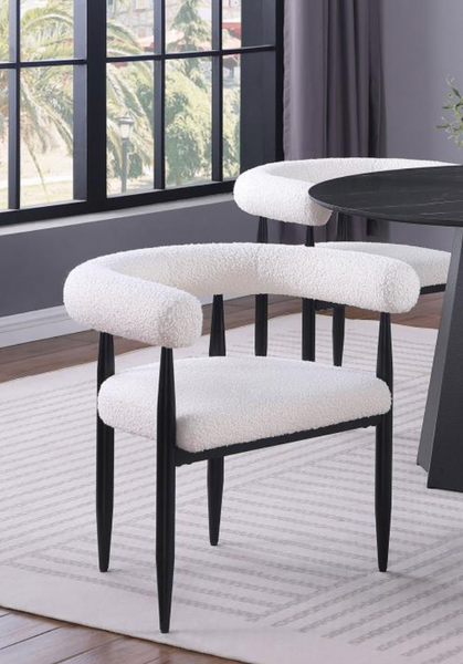 Benny Boucle Chair (Set of 2), White