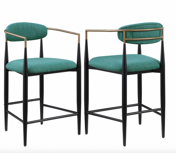 Teena Counter Stool, Green (set of 2)