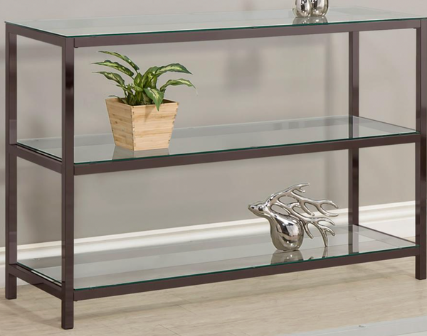 Nickel and glass shelf