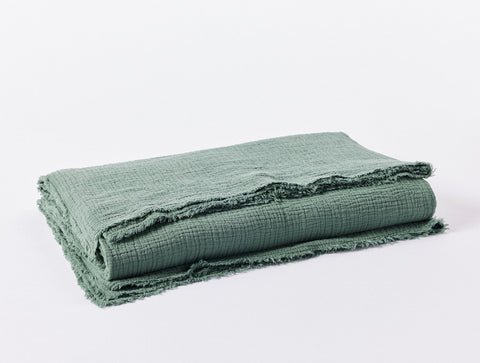 Sequoia Organic Cotton & Wool Throw, Green