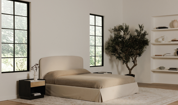 Jackie Queen Storage Bed Beige