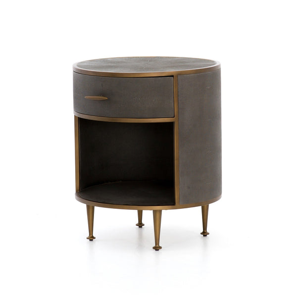 Round Shagreen Nightstand