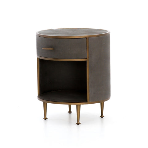 Round Shagreen Nightstand