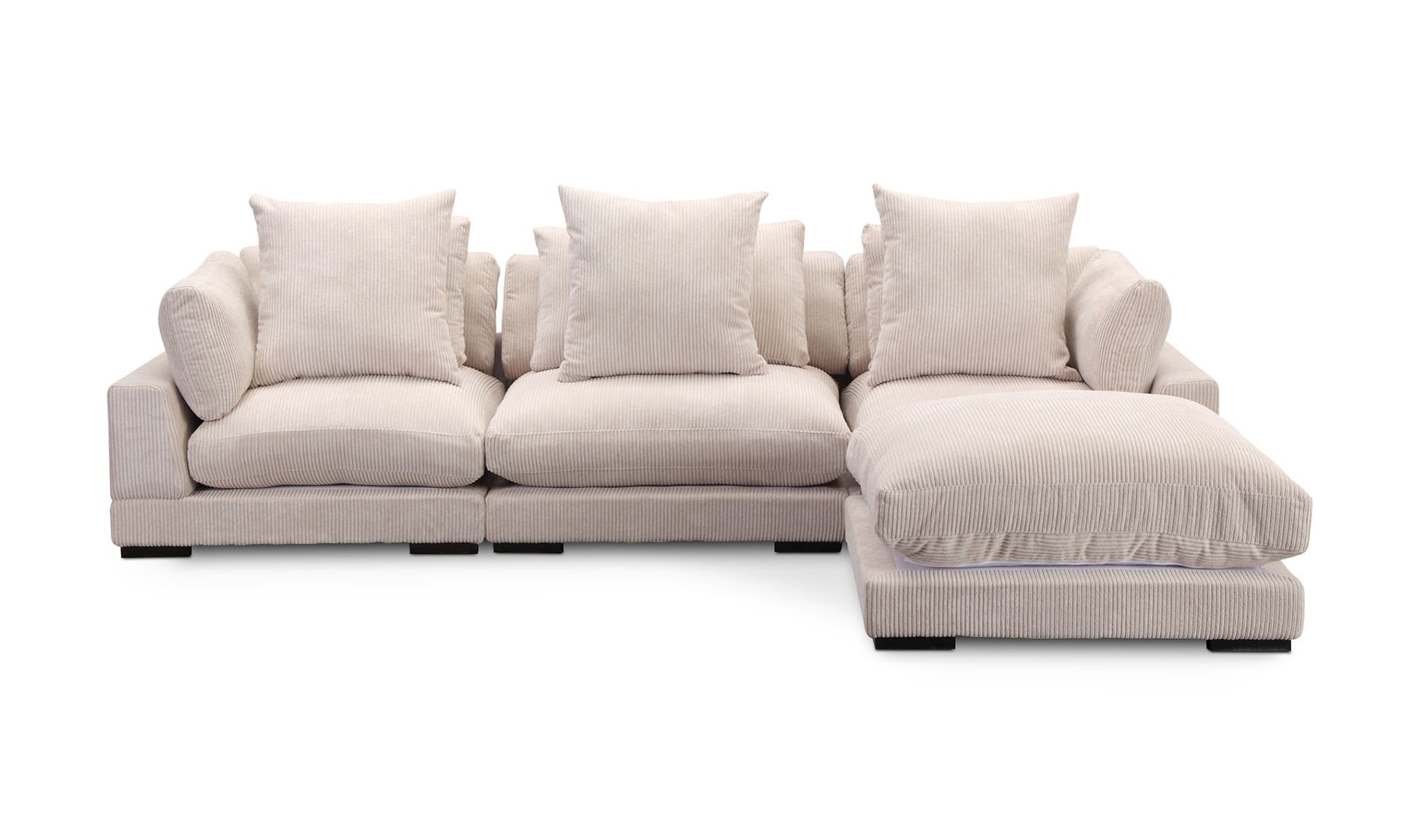 Cream Plunge Sectional Sofa 4 Piece