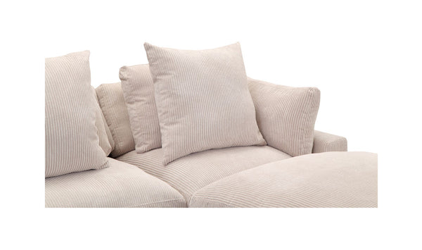 Cream Plunge Sectional Sofa 4 Piece