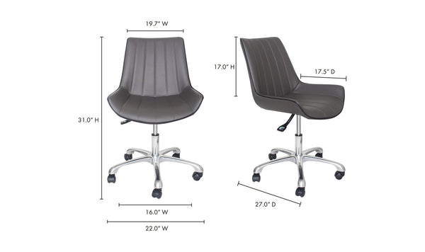 Mack Grey Swivel Office Chair