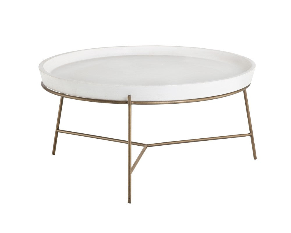 Remi Coffee Table, Aspen and Antique Brass