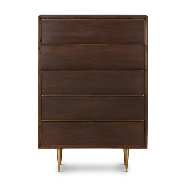 Morne 5 Drawer Dresser, Walnut