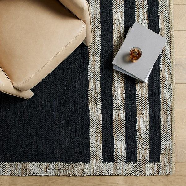 Recycled leather rug 5 x 8