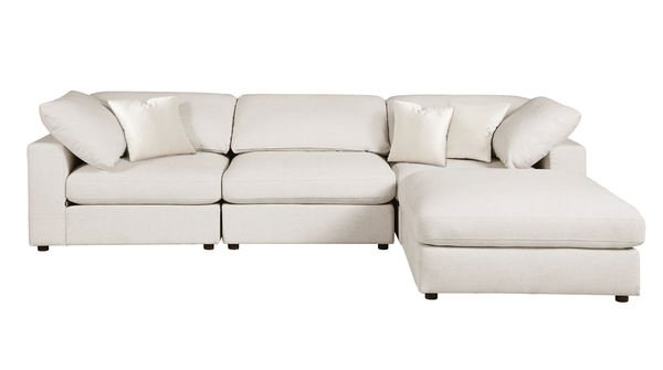 Juno 4 Piece Sectional, Cream