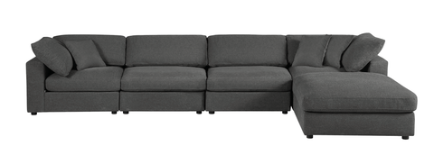 Ollie 5 Piece Sectional, Grey
