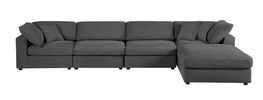 Ollie 5 Piece Sectional, Grey