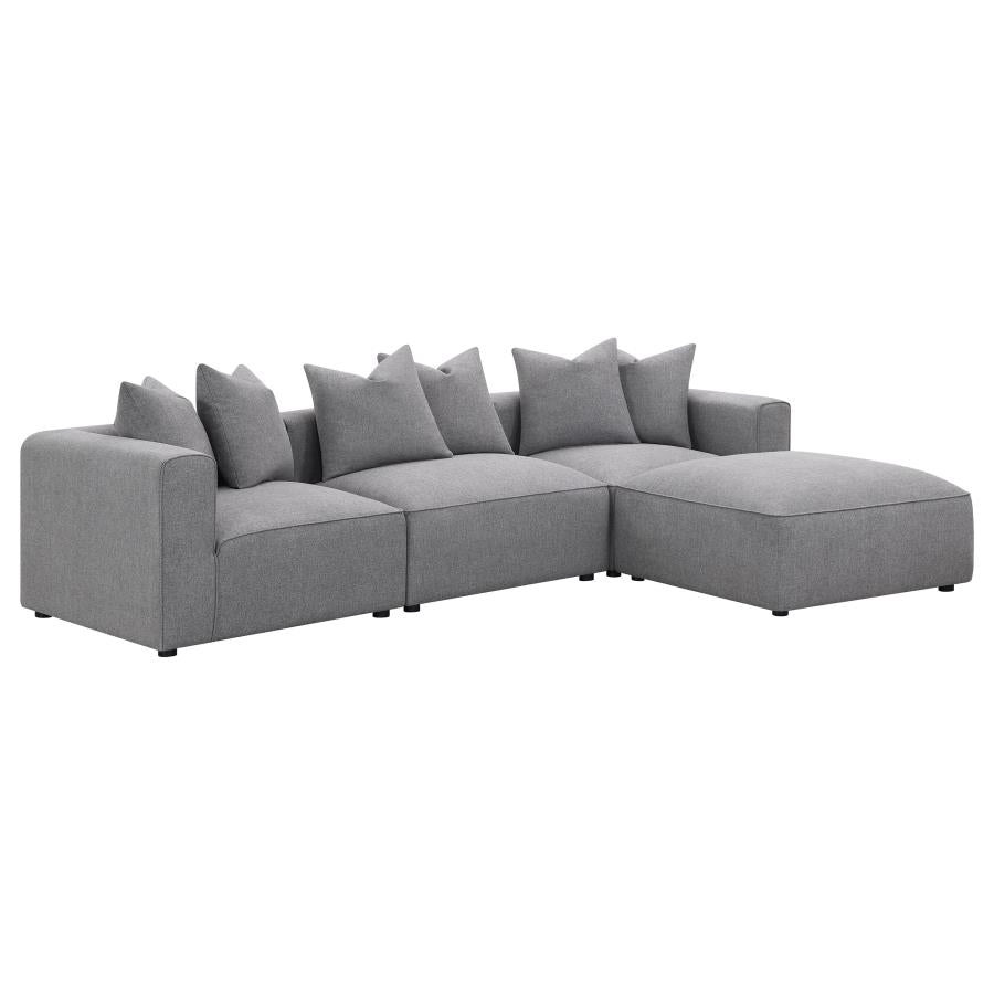 Jenna 4 Piece Sectional, Grey
