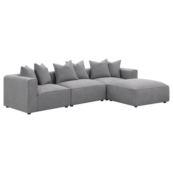 Jenna 4 Piece Sectional, Grey