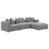 Jenna 4 Piece Sectional, Grey